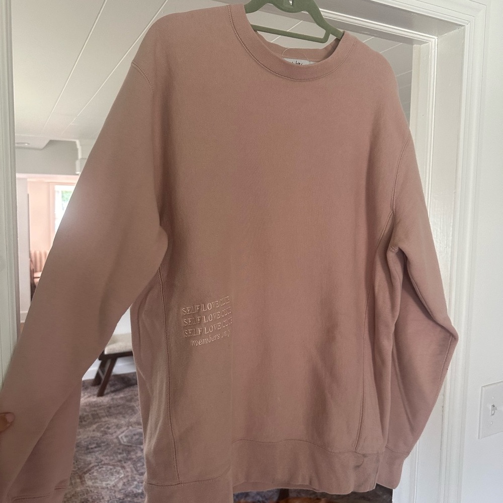 Pink Crewneck Sweatshirt Soft Cotton Blend
